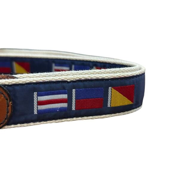 Canterbury Nautical Flag Canvas Cotton Web Brass Buckle Signal Sailing Belt - Picture 3 of 5